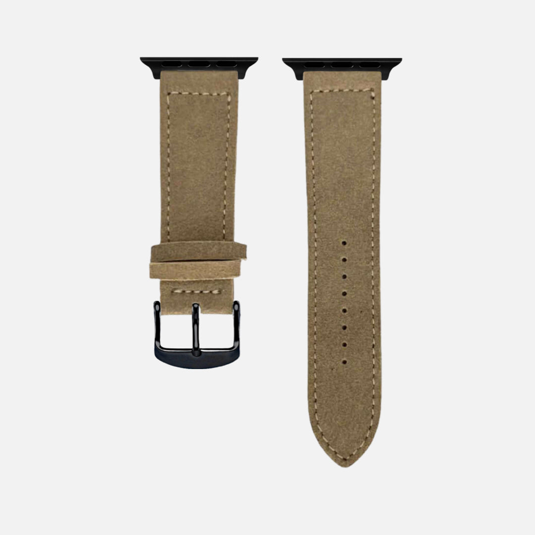 Beiges 24mm Apple Watch Ultra Lederhosen Armband – aus altsämisch gegerbtem Hirschleder in traditionellem Design