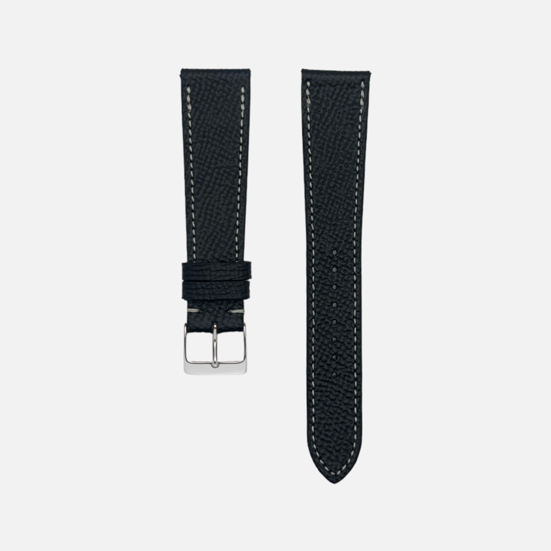 Hochwertiges 20mm Kalbleder Armband-Epsom Klassik in schwarz