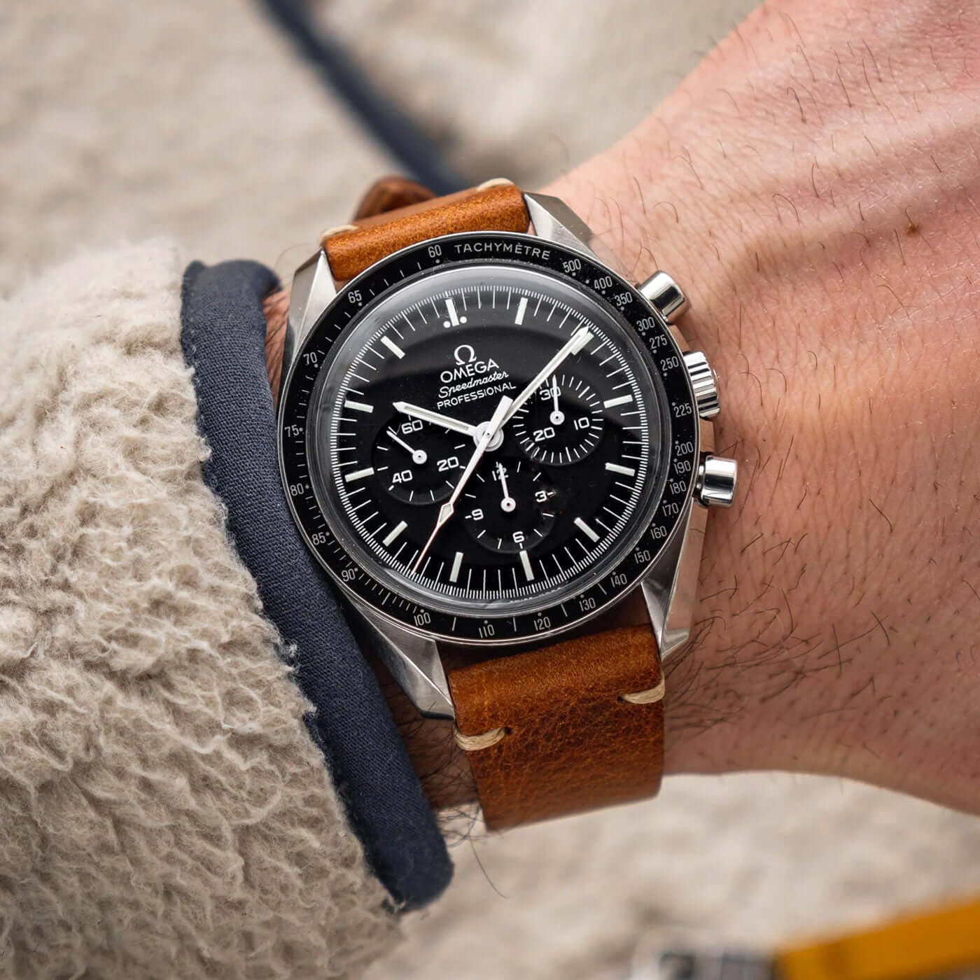 Hunter – Uhrenarmband aus toskanischem Vintage-Rindleder an einer Uhr