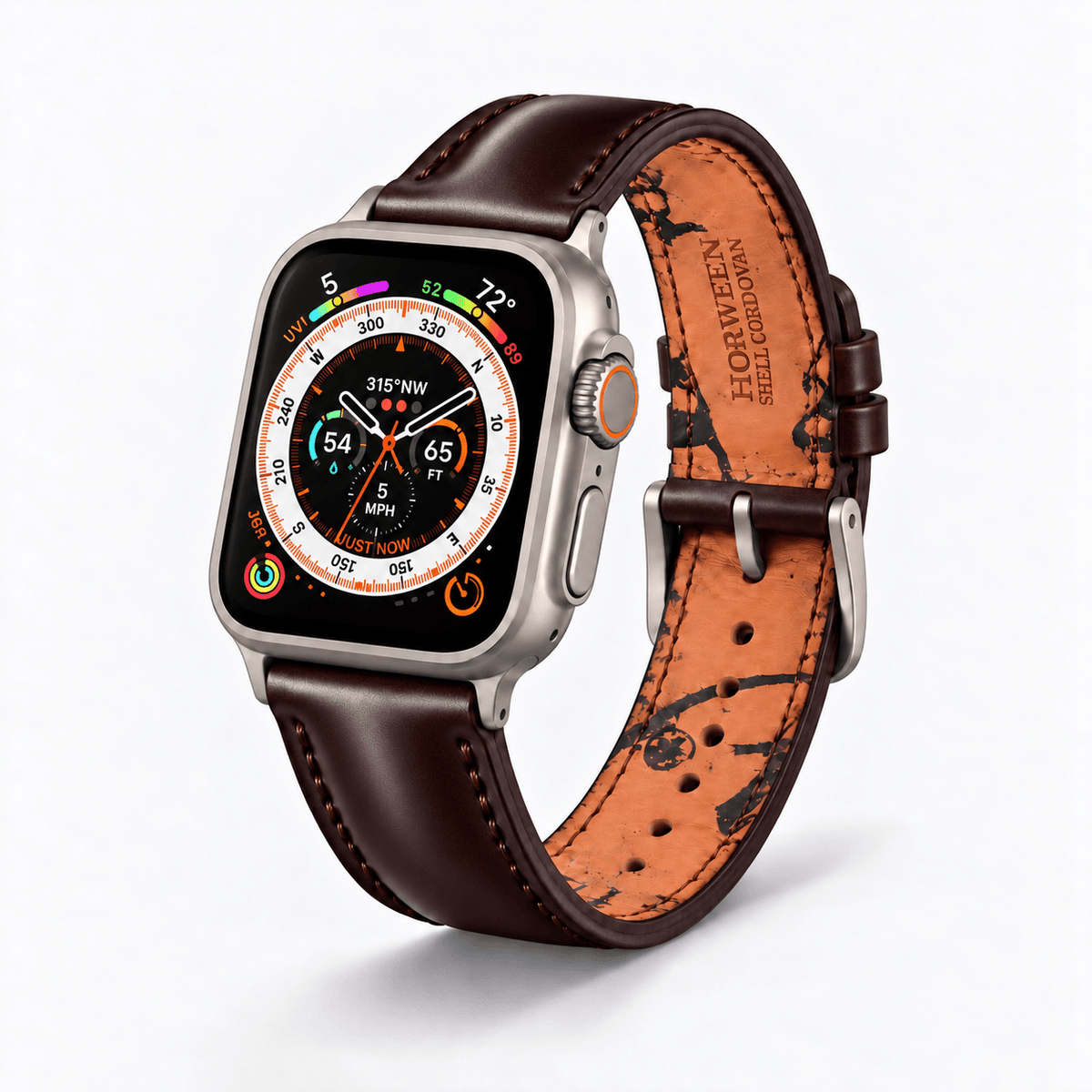 Apple Watch Armband Luxus aus Horween Shell Cordovan in Oxblood