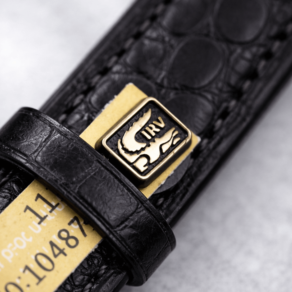 Frosted – Armband aus edlem, matt gefinishtem Louisiana-Alligatorleder in Schwarz, hochwertiges Krokodilleder-Uhrenarmband.