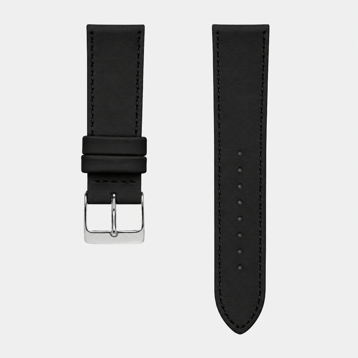 Swift – Uhrenarmband aus italienischem Swift Leder, hochwertige schwarze Lederuhr mit edler Schnalle.