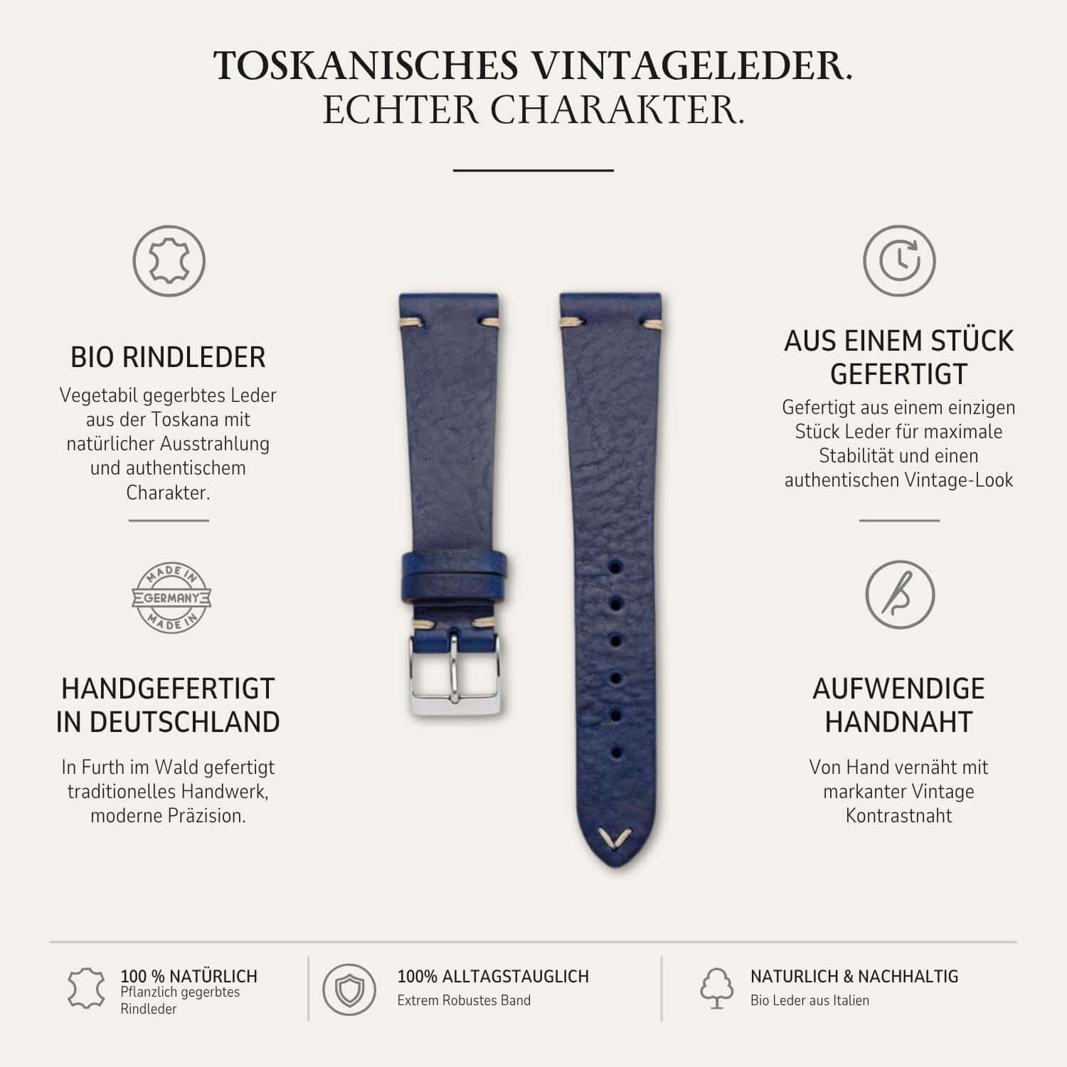 Hunter – Watch strap made of Tuscan vintage cowhide