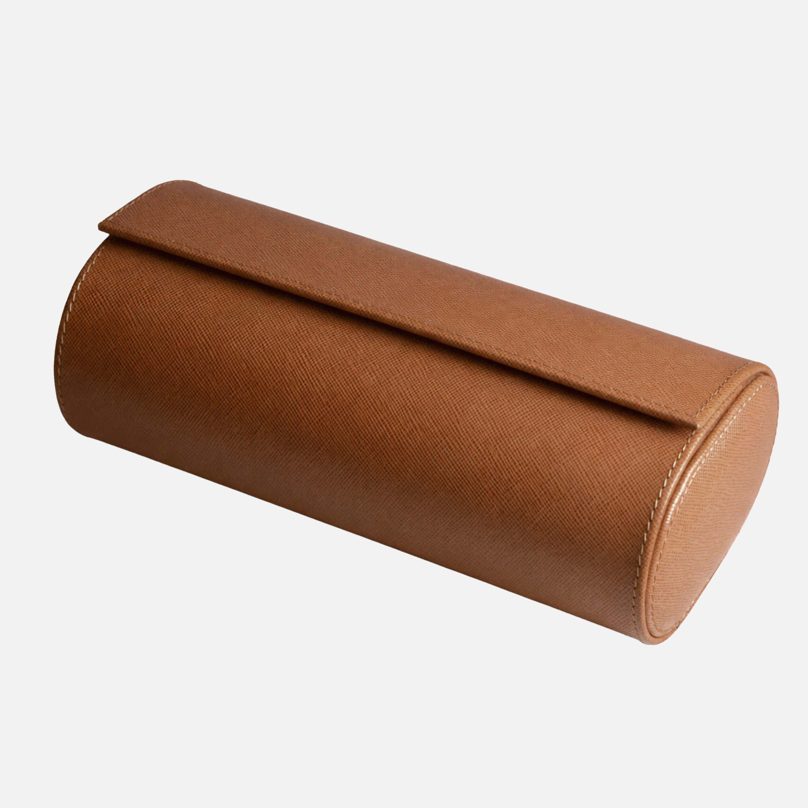 Uhrenrolle für drei Uhren Origin – Hochwertiges italienisches Saffianoleder, stilvolles und langlebiges Design.