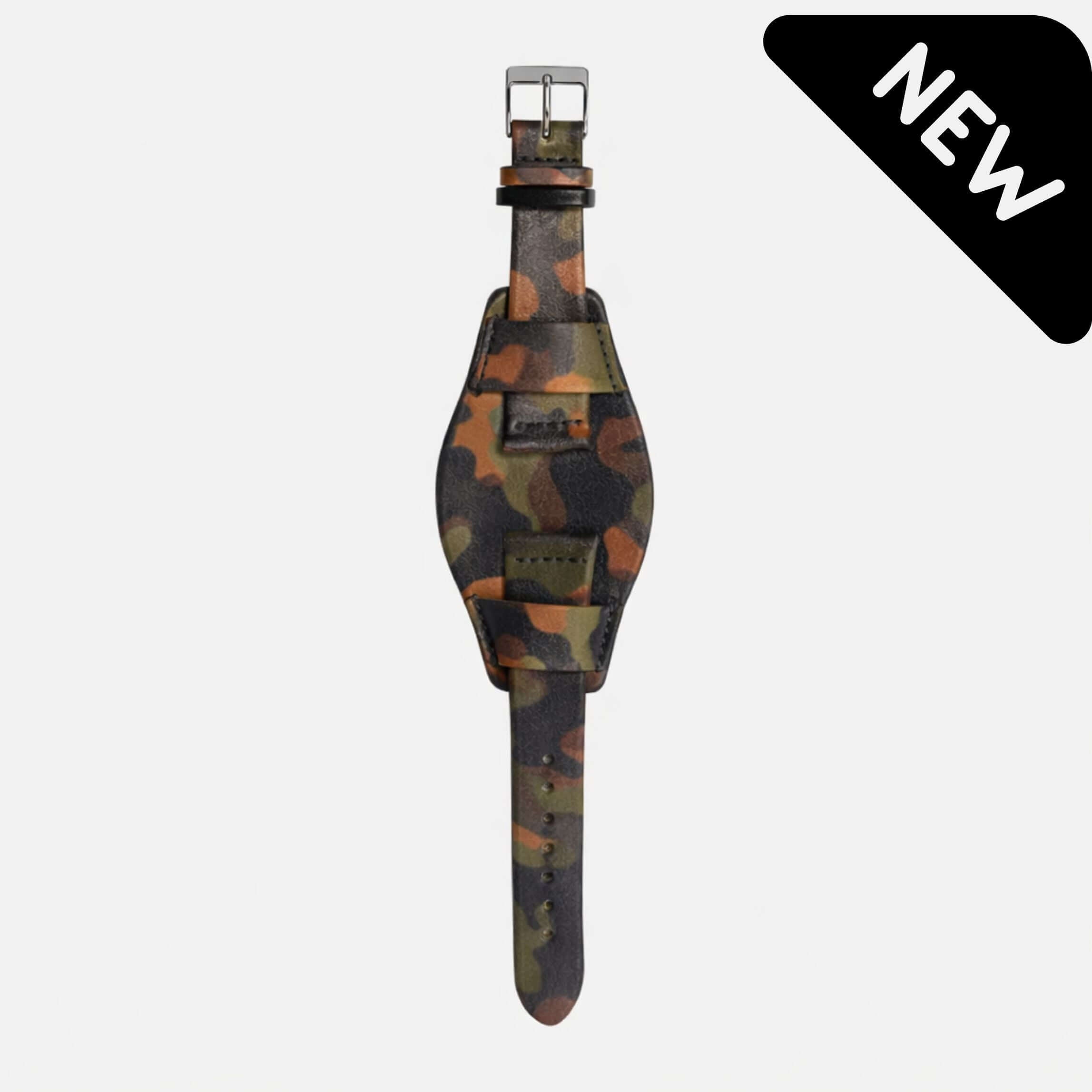 Heritage – Unterlagenband im Camouflage Look, hochwertiges Lederarmband mit markantem Design, robust und langlebig.