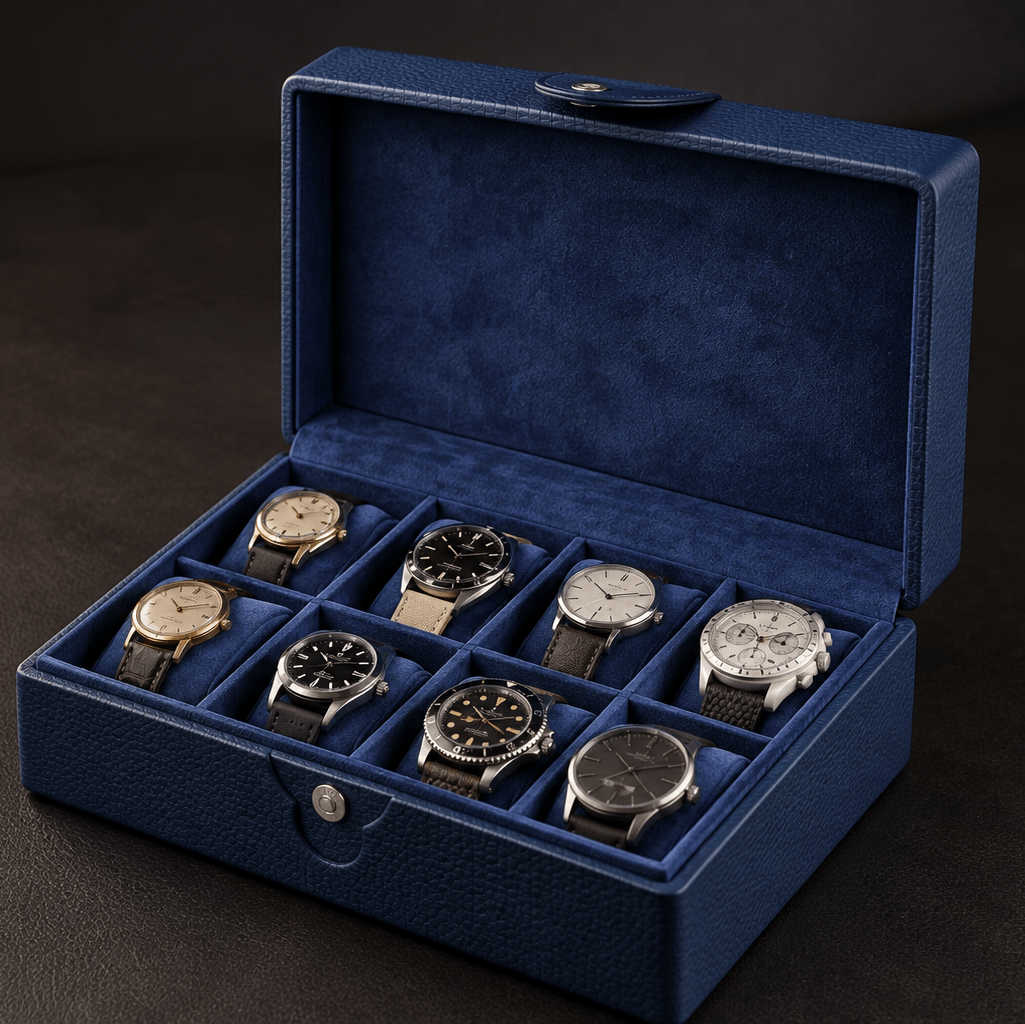 Torro watch case for 8 watches made of Spanish cowhide leather