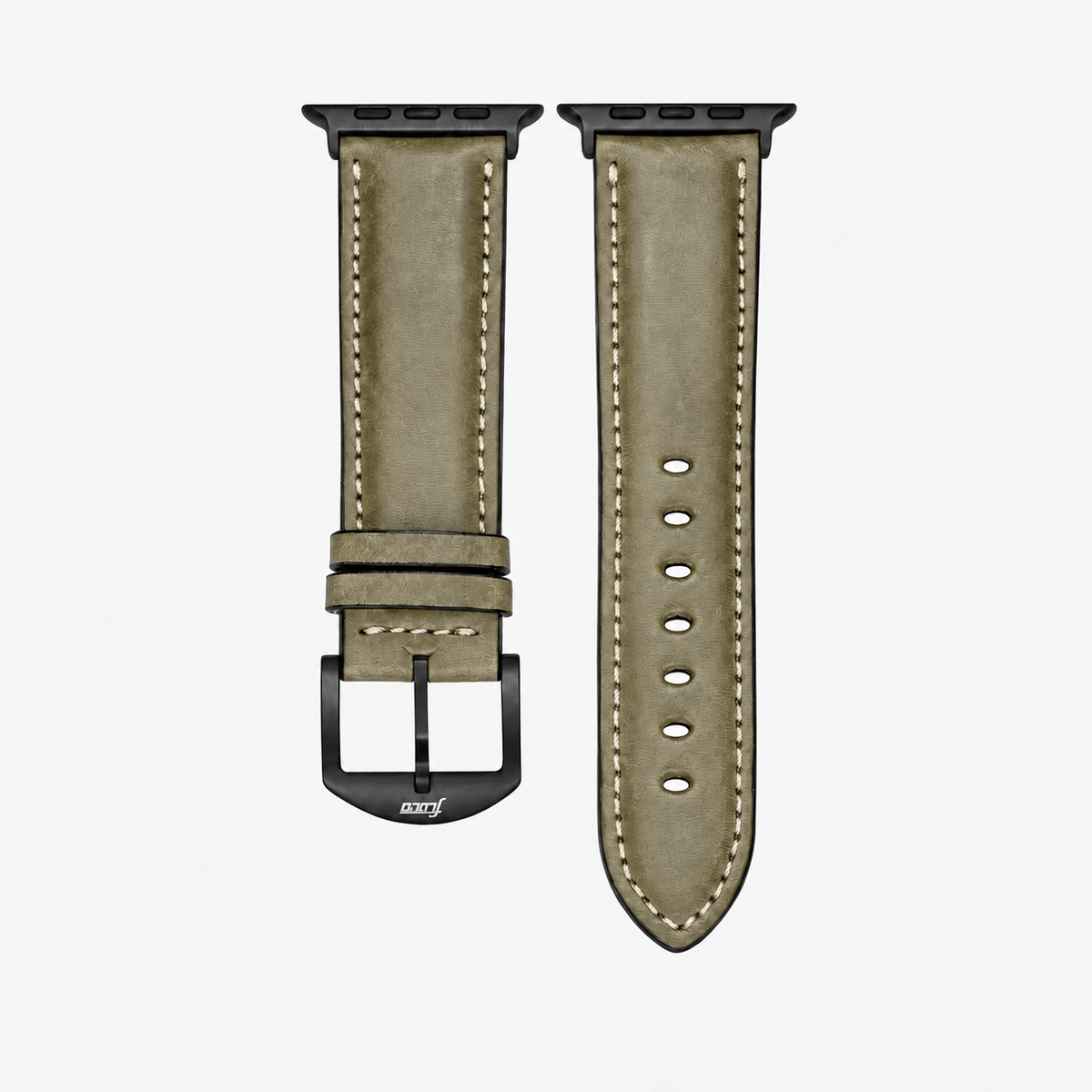 Apple Watch Lederarmband Casablanca – Olivegrün, rustikales apple watch armband, bio gegerbt, M/L, schwarz Hardware
