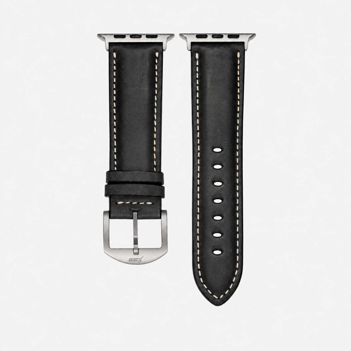 Apple Watch Lederarmband Casablanca – Schwarz, rustikales apple watch armband bio gegerbt aus italienischem Rindleder.