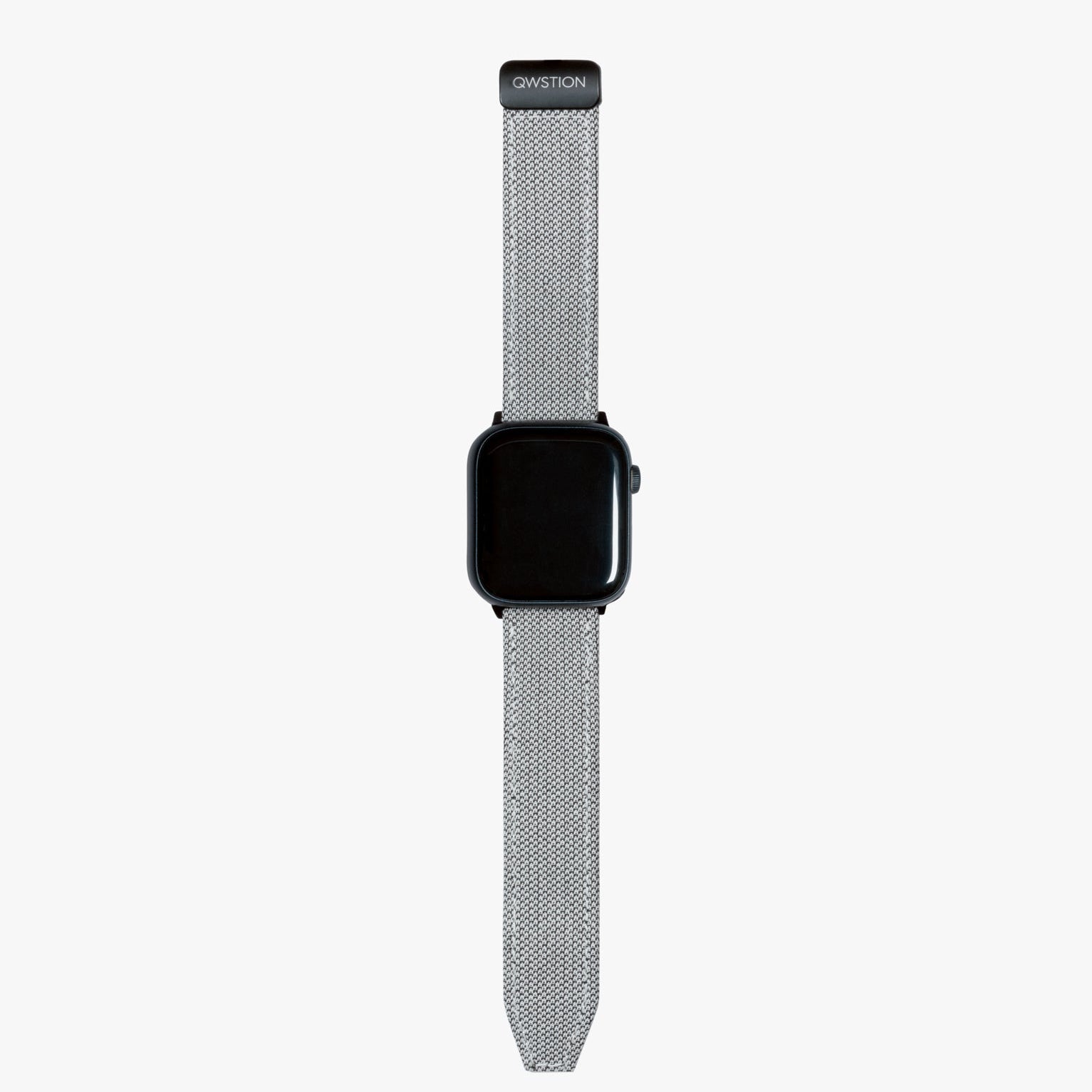 Draufsicht auf das Apple Watch Armband aus bananatex stoff von qwstion, merklich nachhaltig und designorientiert.