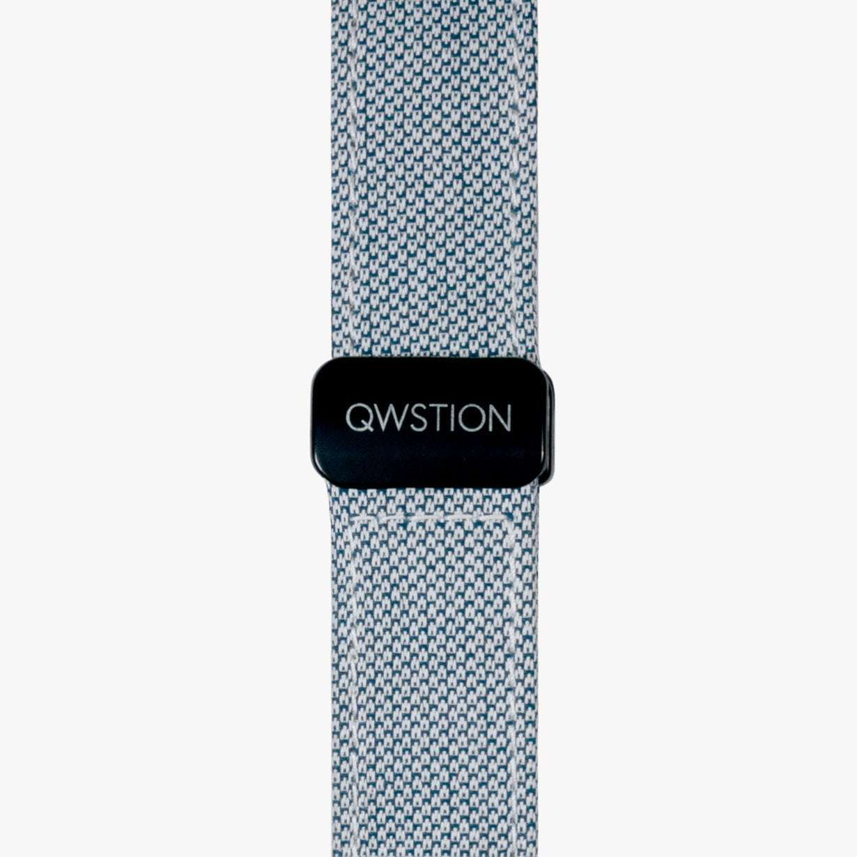 Draufsicht auf das Apple Watch Armband aus bananatex stoff von qwstion, das stilvoll und nachhaltig designt ist.