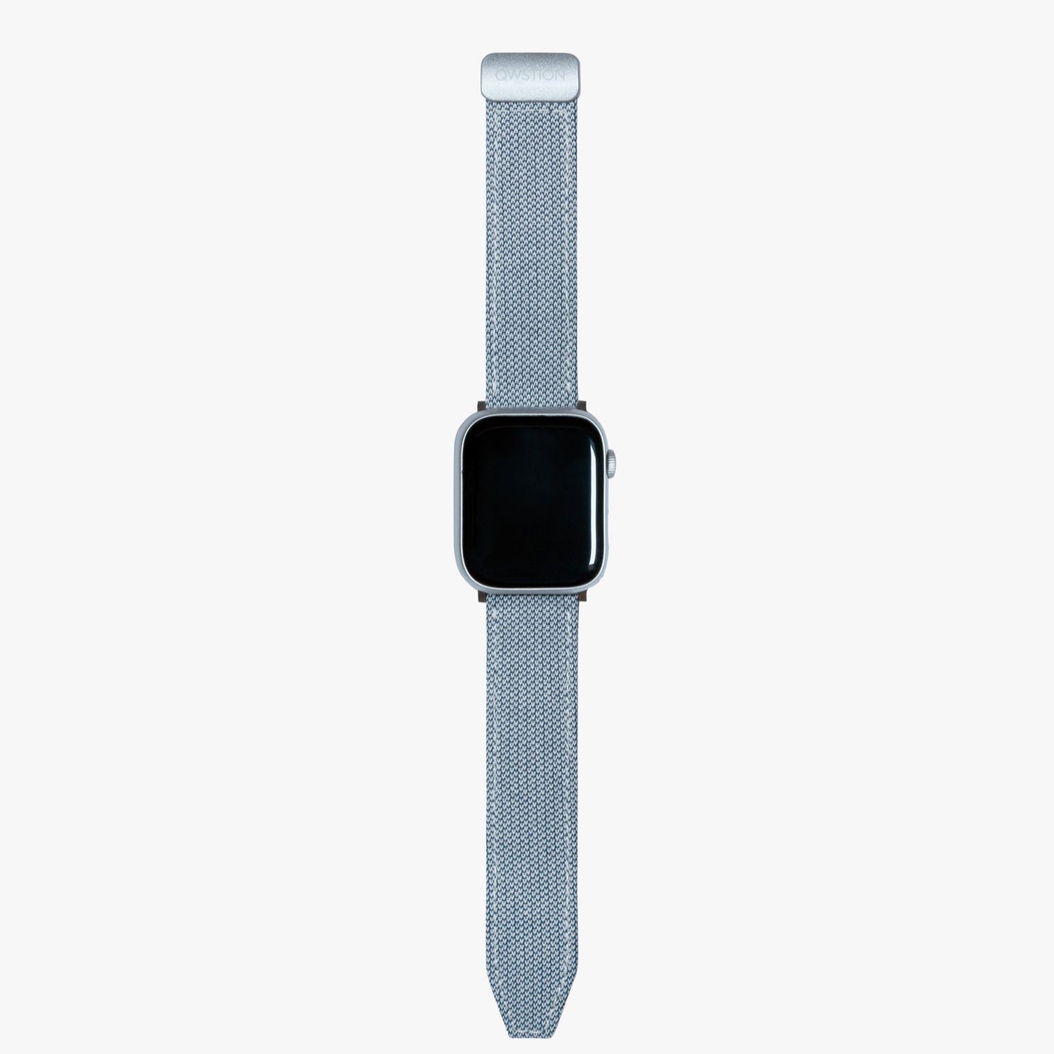 Sicht auf den Verschluss des Apple Watch Armbands aus bananatex stoff von qwstion, das nachhaltig und ergonomisch ist.