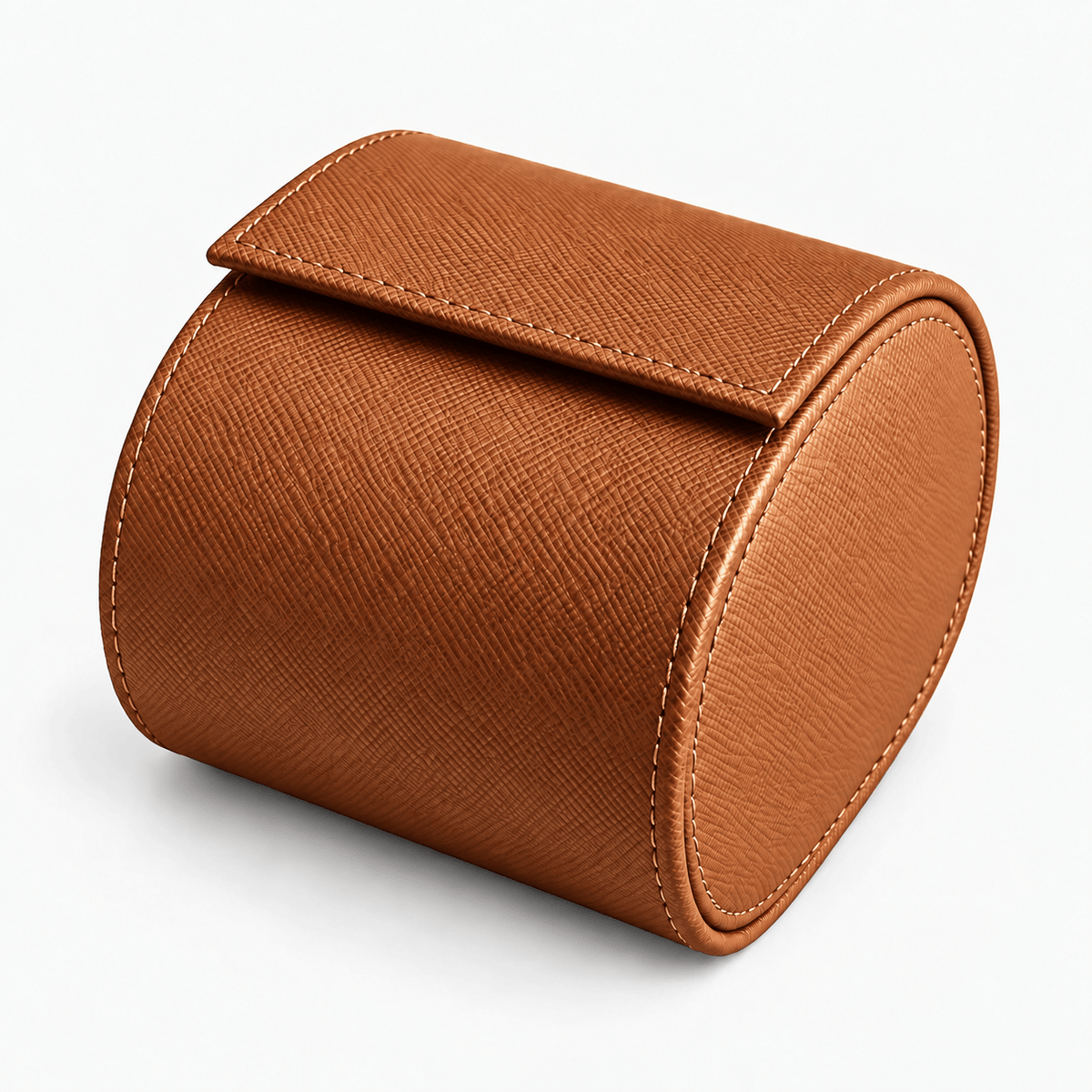 Uhrenrolle für eine Uhr Origin – Hochwertiges italienisches Saffianoleder in Cognac-Farbe mit klarem Design