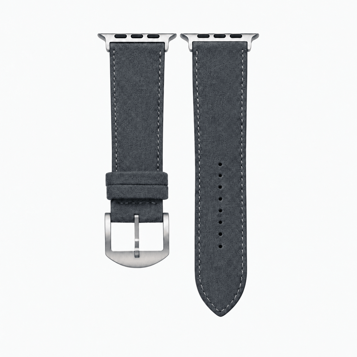 Alcantara – Apple Watch Armband in Dunkelgrau aus hochwertigem Alcántara mit Echt Titan Hardware.