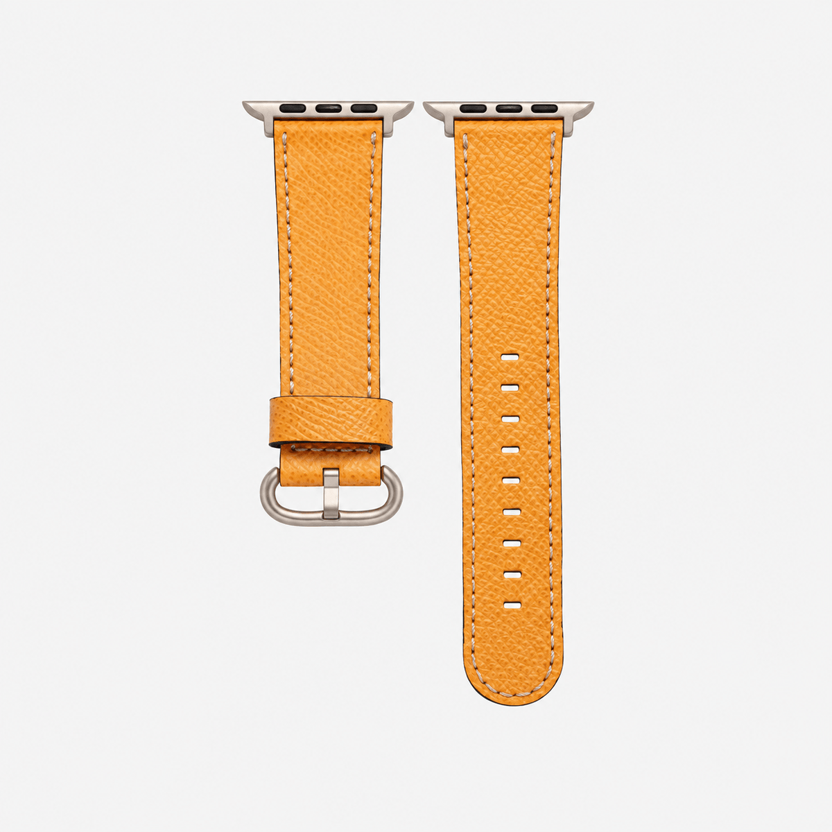 Luxuriöses Apple Watch Lederarmband Damen Cupertino Gelb aus hochwertigem Kalbleder mit modernem Design.