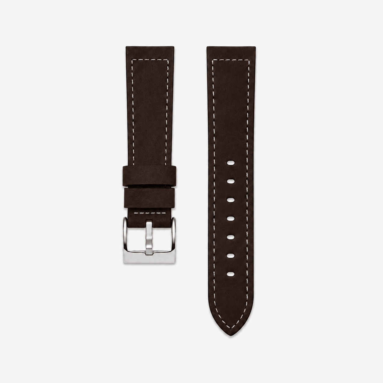 Snow Calf – Vintage Lederarmband passend für Panerai, dunkles Kalbleder mit weißer Naht, Länge M, hochwertig verarbeitet.