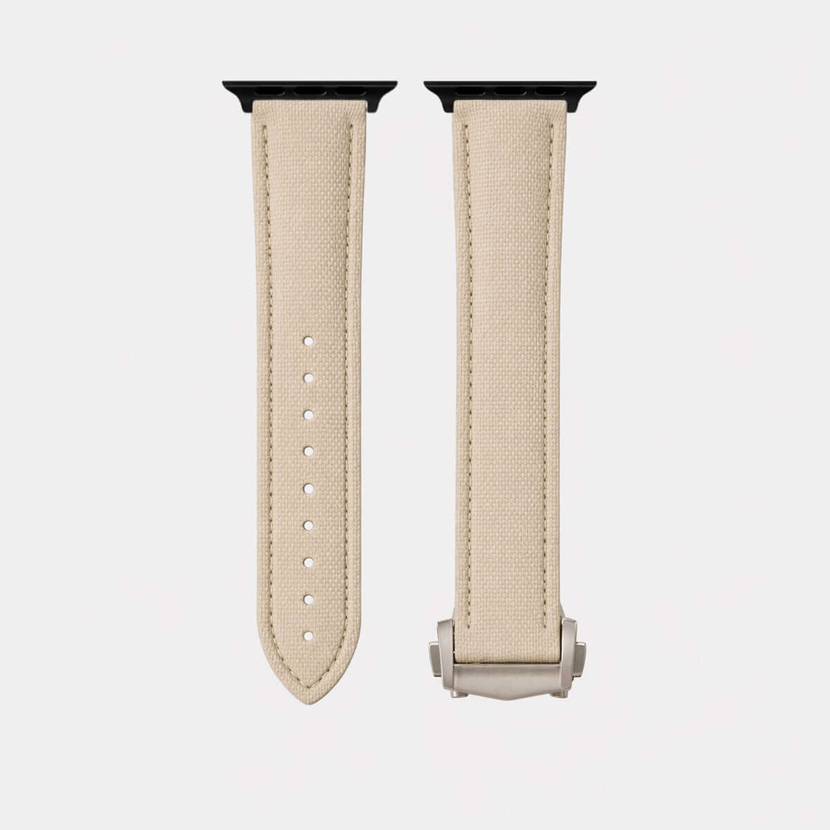 Monaco Beige –  Faltschließen Apple Watch aus FKM Kautschuk, minimalistisches Design, wasserfestes Kautschukarmband.