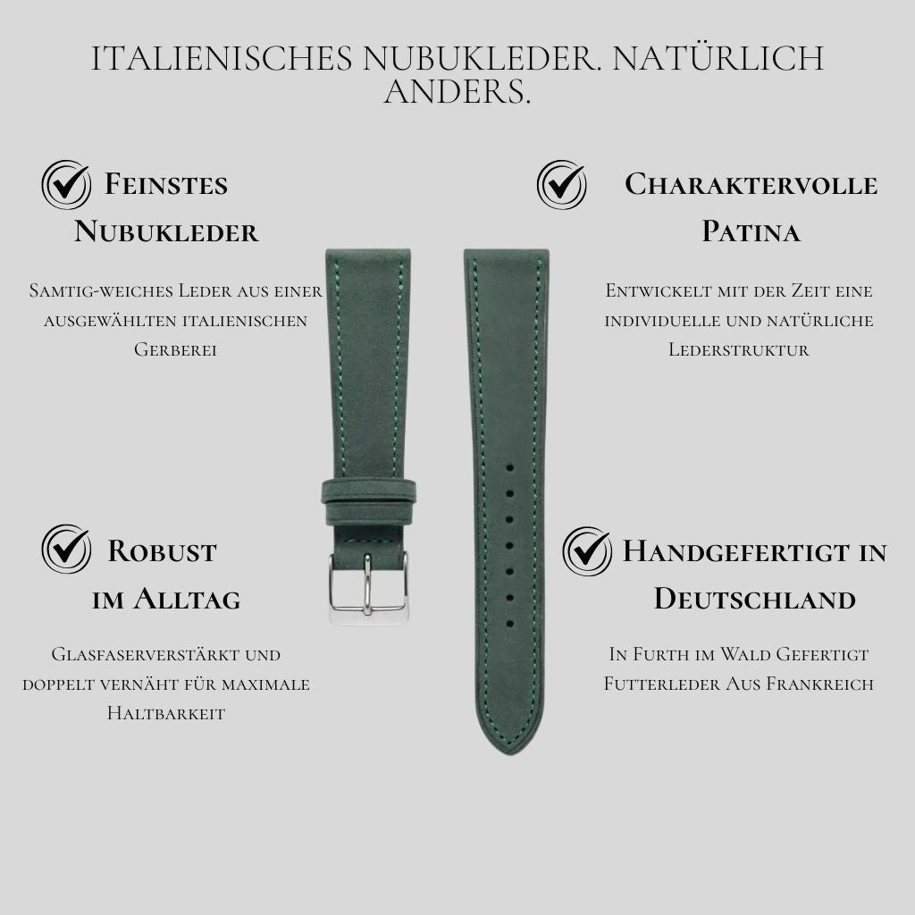 Mountain Bear – Uhrenarmband aus Nubukleder im Vintage-Stil
