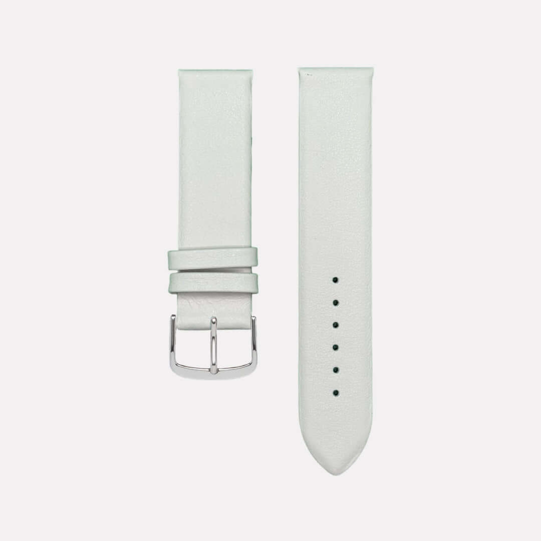 Damen Uhrenarmband in zartem offwhite von FLUCO - Ulrich Fleischmann, ideal für Frühlingsoutfits.