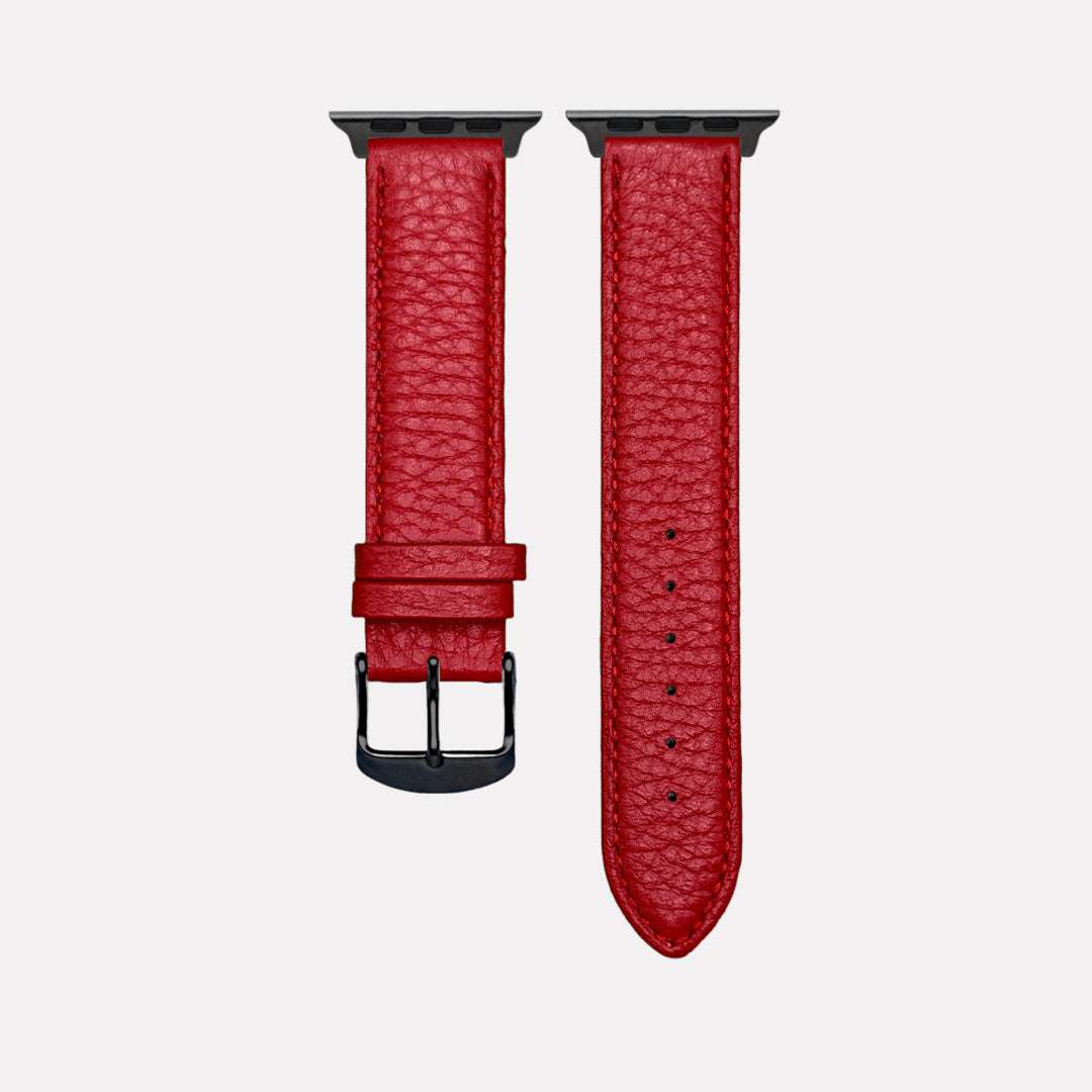 Rotes Hirschleder-Armband für Apple Watch – Weiches Premium-Lederarmband, Freistelleransicht