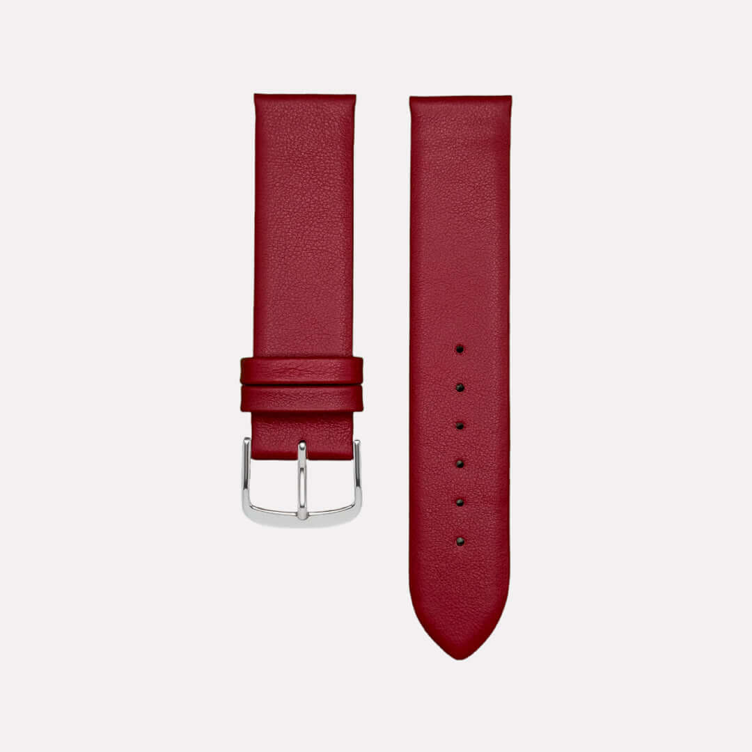 Damen Uhrenarmband in tiefem Rot von FLUCO - Ulrich Fleischmann, für einen eleganten Look.