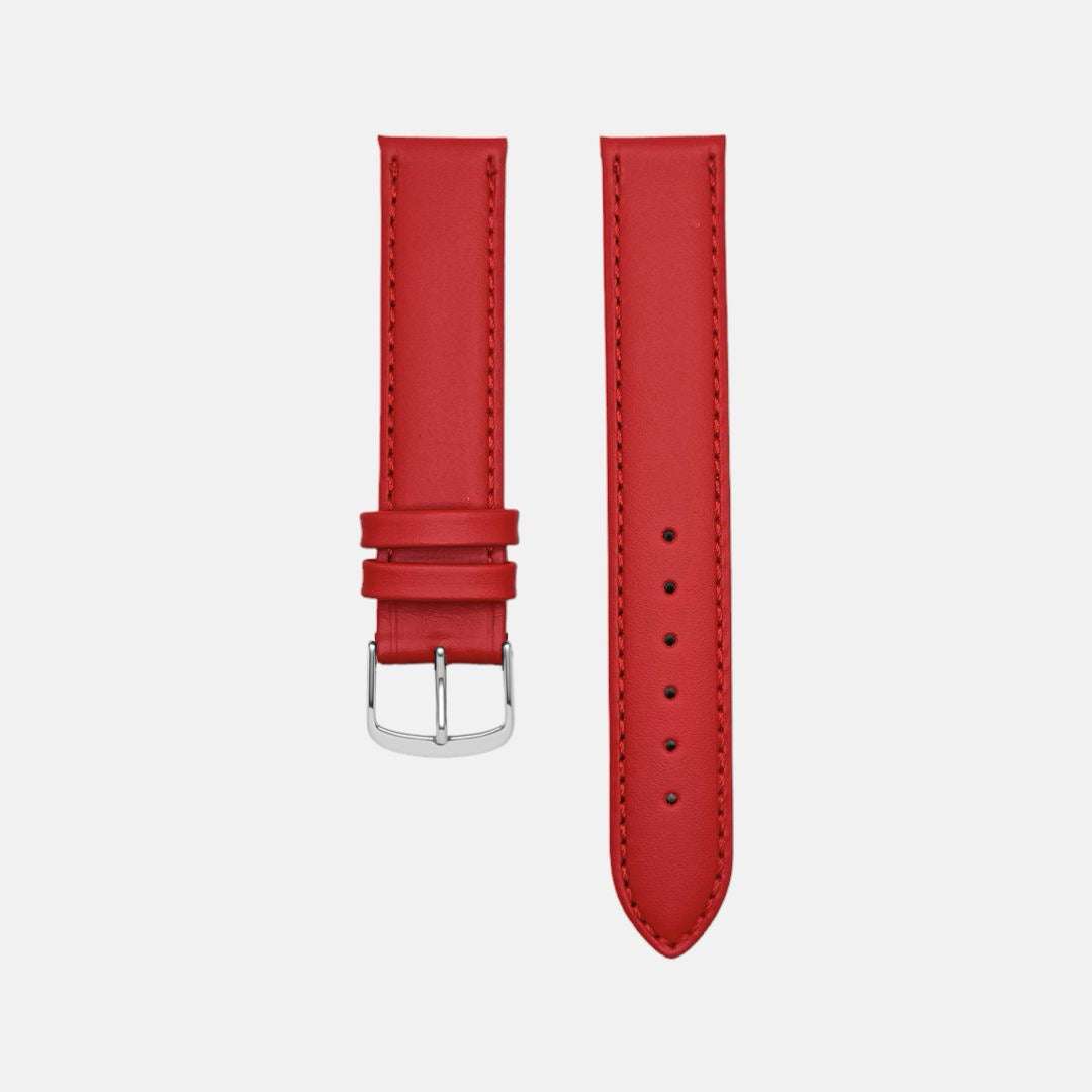 Rotes Uhrenarmband in 22 mm XL-Größe, als Freisteller dargestellt