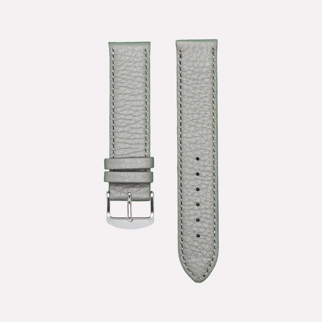 Silbernes Echt-Hirschleder Uhrenarmband – Handgefertigtes, strapazierfähiges Uhrenarmband aus hochwertigem Hirschleder, Made in Germany, ideal für luxuriöse und sportliche Uhren