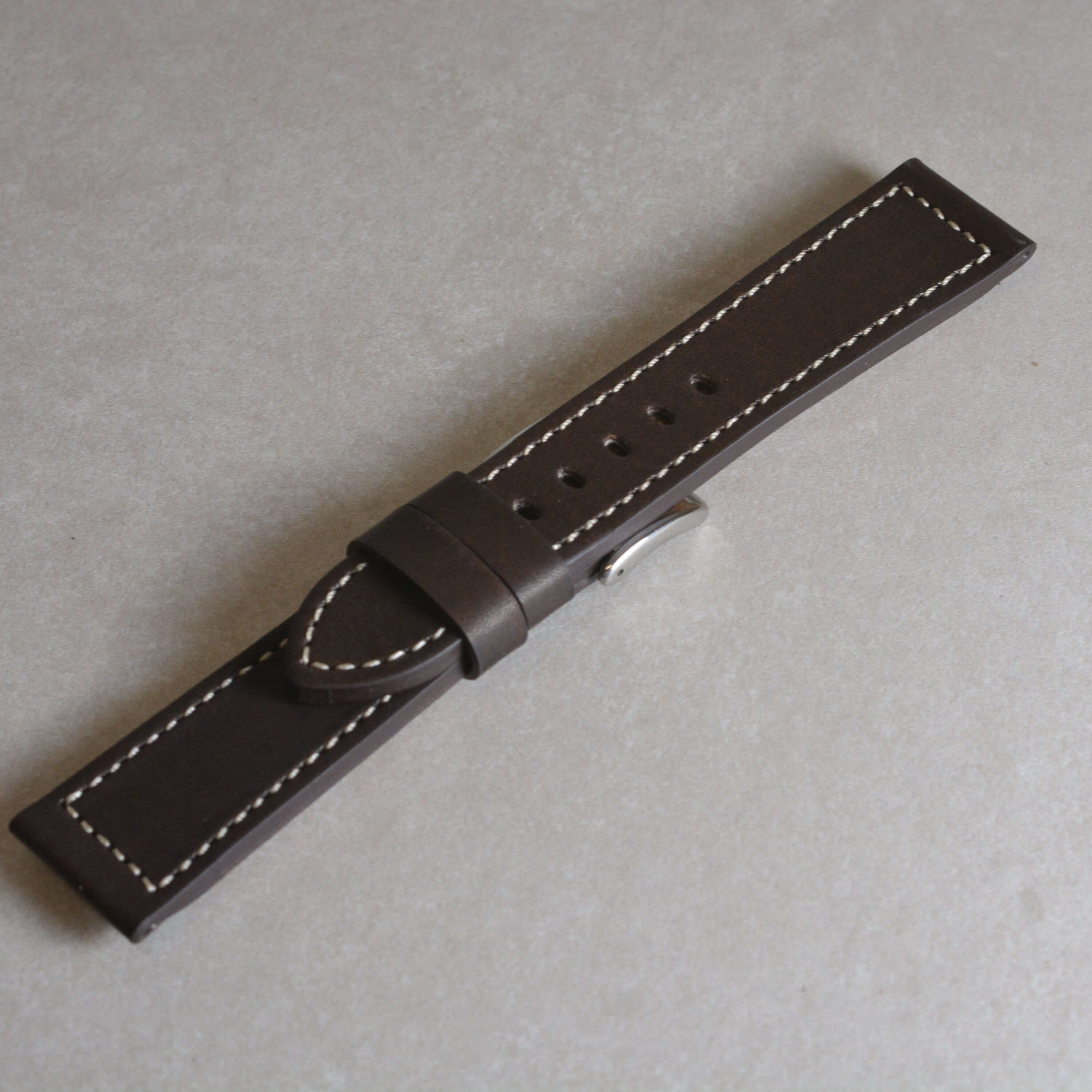 Snow Calf – Vintage Lederarmband passend für Panerai, kalbleder uhrenarmband passend für panerai uhr, braunes Lederarmband