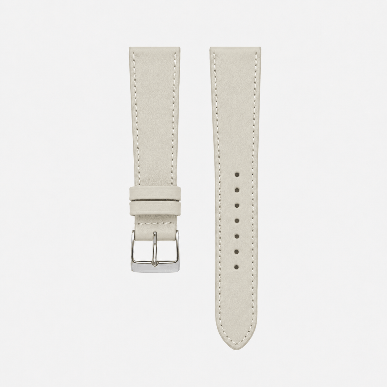Swift – Uhrenarmband aus italienischem Swift Leder in hellem Grau mit silberner Schließe.