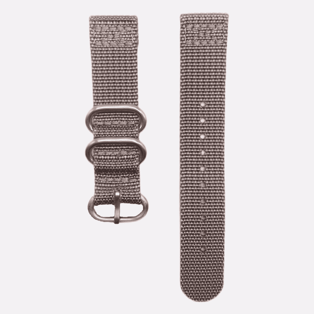 Taupefarbenes 2-teiliges Cotton Band – Handgefertigtes, strapazierfähiges Uhrenarmband aus hochwertigem taupefarbenem Baumwollgewebe, ideal für elegante und sportliche Zeitmesser