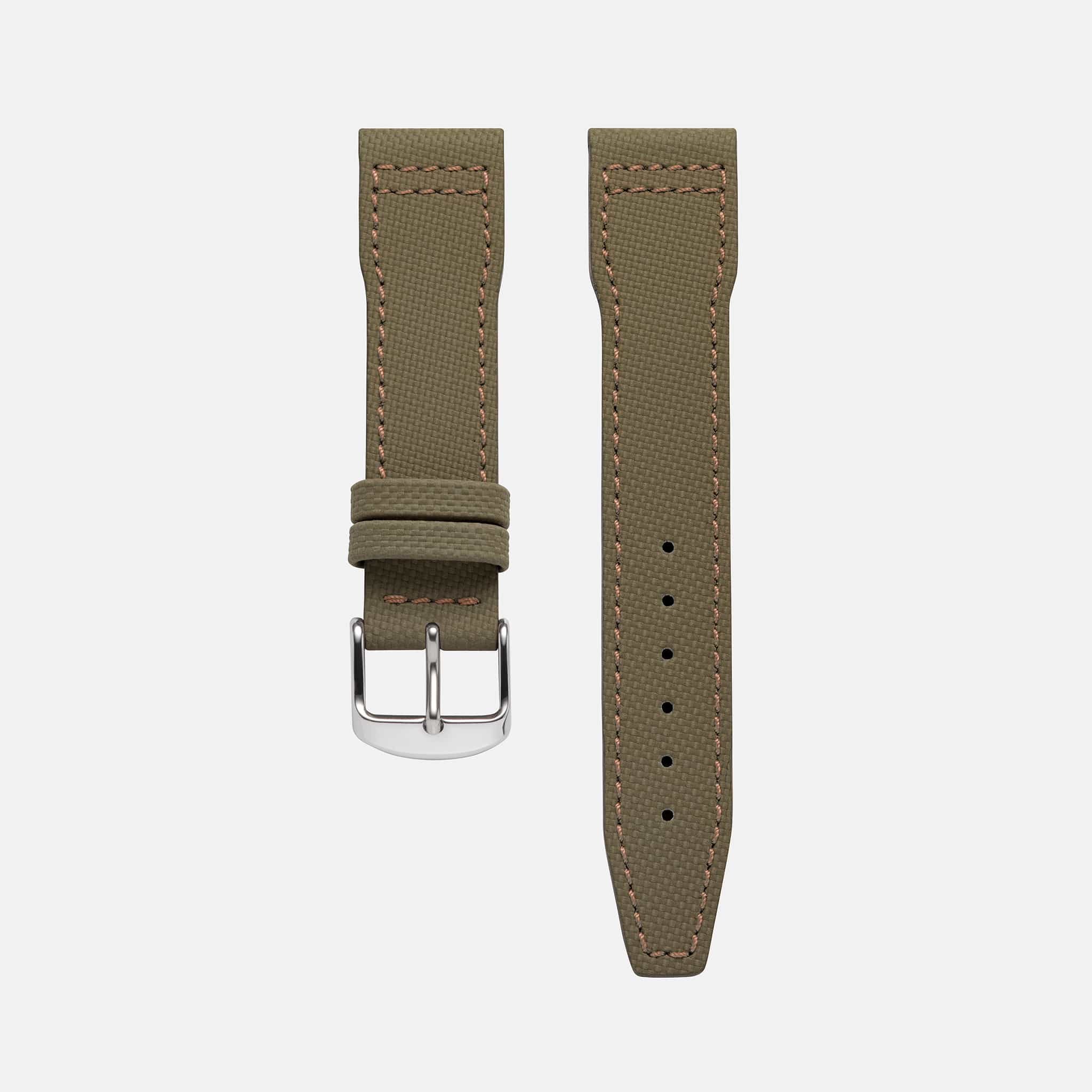 Wasserfestes Uhrenarmband in Olive, 21mm – Strapazierfähiges und wasserfestes Uhrenarmband, perfekt geeignet für IWC Uhren und andere hochwertige Zeitmesser, bietet Komfort und Haltbarkeit in jeder Situation