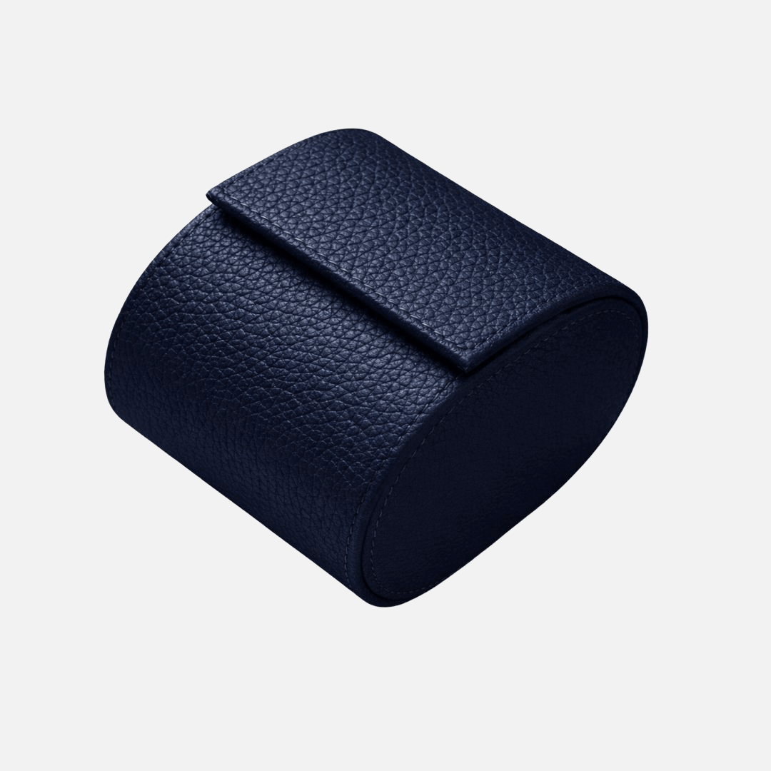 Uhrenrolle für eine Uhr Signature – Hochwertiges deutsches Togoleder von FLUCO, luxuriöses blaues Lederaccessoire.