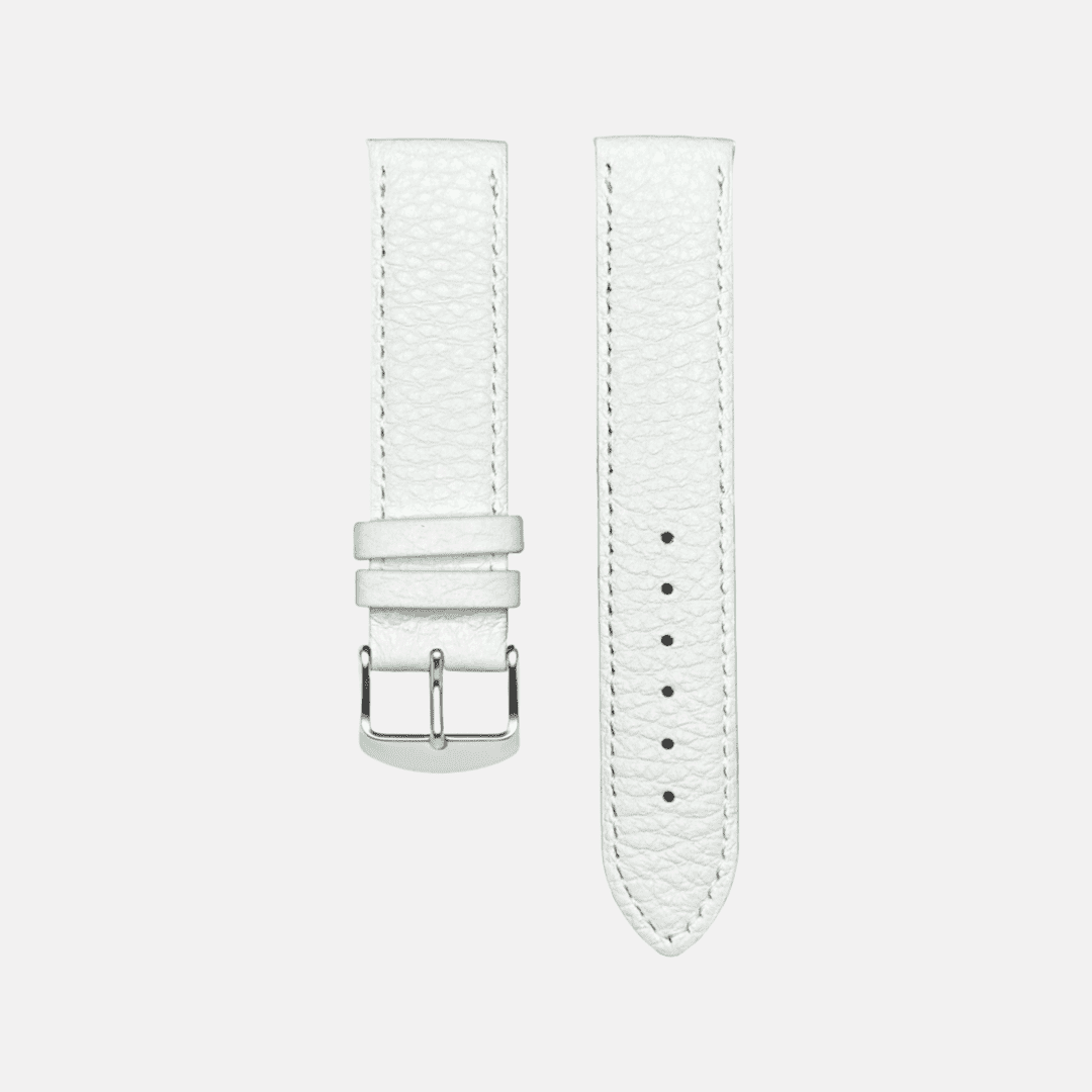 Weißes Echt-Hirschleder Uhrenarmband – Handgefertigtes, strapazierfähiges Uhrenarmband aus hochwertigem Hirschleder, Made in Germany, ideal für luxuriöse und sportliche Uhren